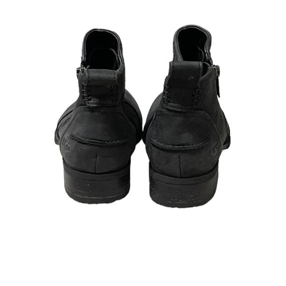 UGG Aureo II Suede Leather Ankle Boot Waterproof Zip Side Black Size 7 - Picture 2 of 6